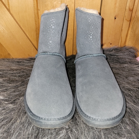 BEAR PAW Boot Womens Size 8 Fur Lined Bluish Gray - Picture 7 of 8